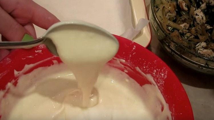 Готовото тесто трябва да се окаже същото като за палачинки.