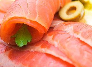 Appetizing salted salmon plastics