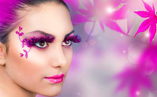 Cilia y hojas rosadas caídas