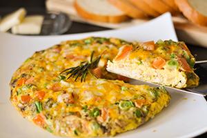 Frittata italiană delicioasă precum ouă jeleu plăcintă