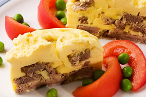 Omleta cu cartofi si carne de porc