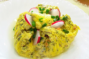 Omleta într-o pungă cu legume