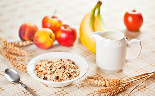 Ovesné vločky v talíři