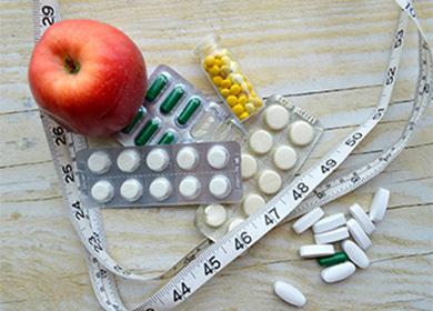 Pomme, pilules, centimètre