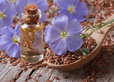 Huile de lin et fleurs bleues