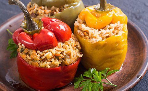 Poivrons rouges et jaunes