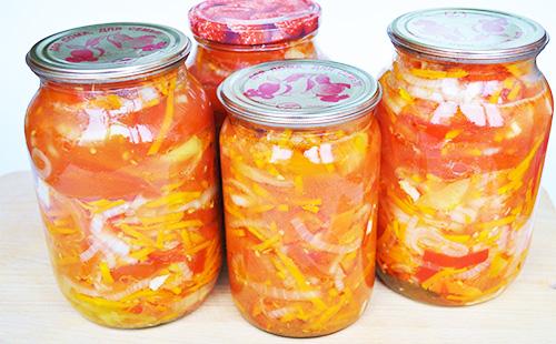 Lanka cu salată de legume pentru iarnă