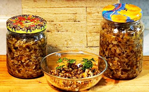 Kaviár z medových hub na zimu