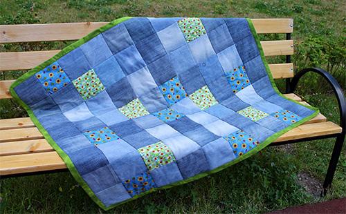 Sengetæppe fra gamle jeans