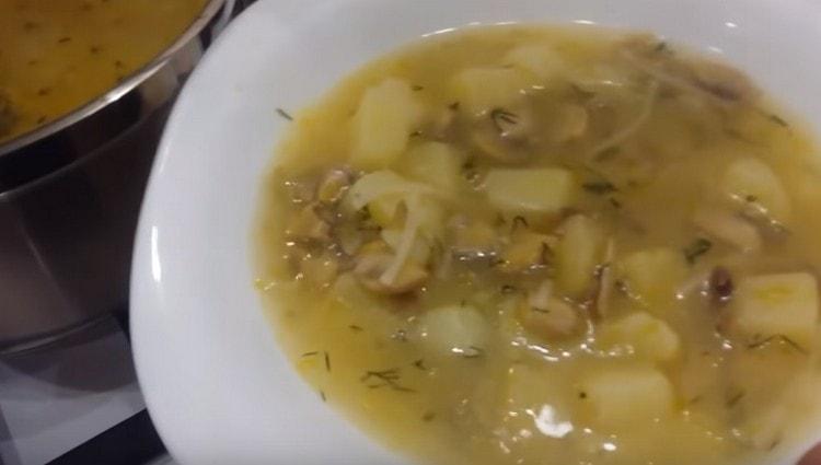 Proveu aquesta senzilla recepta de sopa de bolets de bolets a la vostra cuina.
