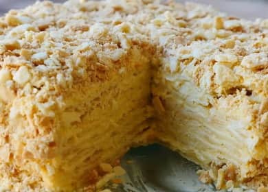 Reteta pas cu pas Tortul Napoleon cu crema cu fotografie