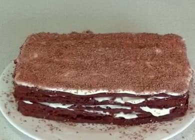 Tort cu crema de ciocolata conform retetei pas cu pas cu fotografie