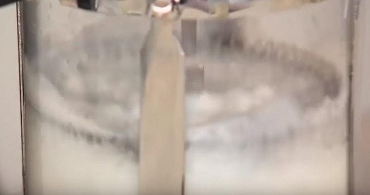 Hæld mælken i en fransk presse og pisk skummet.