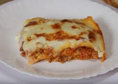 Lasagna tocată delicioasă: rețetă cu fotografii pas cu pas.