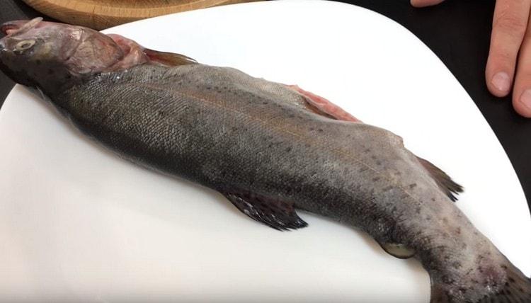 Truta é estripada, limpa, minha.