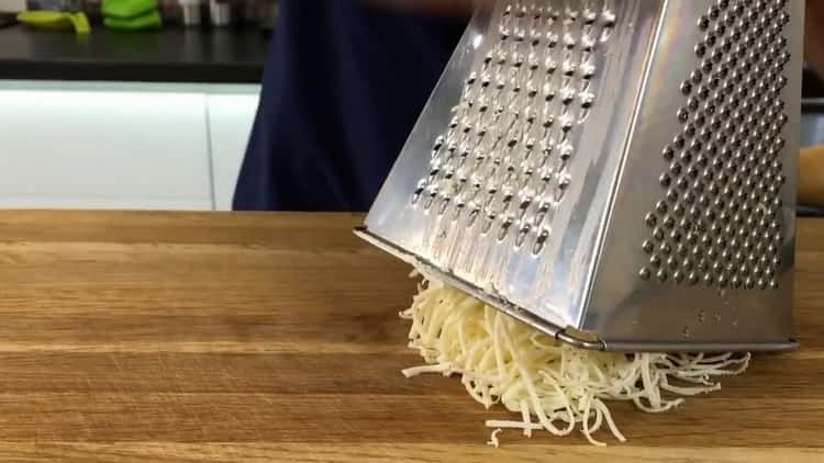 To make sandwiches with red fish, grate the cheese