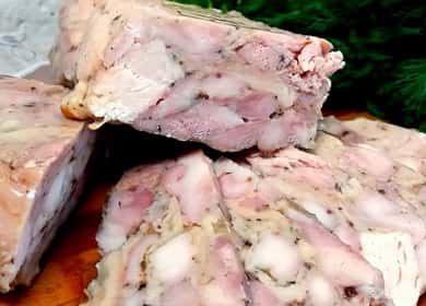 Hühnerschinken zu Hause entsprechend einem schrittweisen Rezept mit Foto