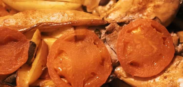 Iepurele gustos în cuptorul gătit întreg este gata