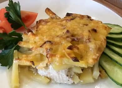 Hakbang sa hakbang na recipe ng dibdib ng manok na may patatas sa oven na may larawan