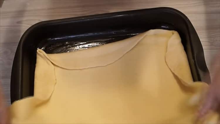 Segons la recepta per fer una gallina i una patata de pollastre, poseu la massa al pot