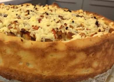 Torta da vovó com legumes, de acordo com uma receita passo a passo com uma foto
