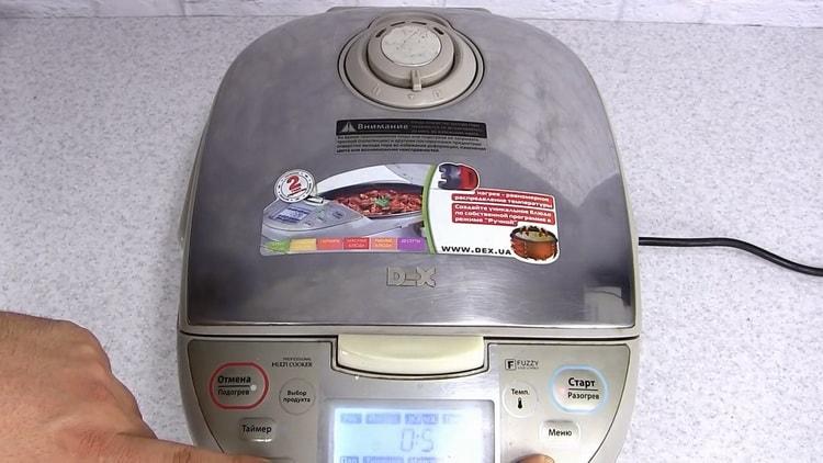 To cook pilaf in a slow cooker with chicken, set the desired mode