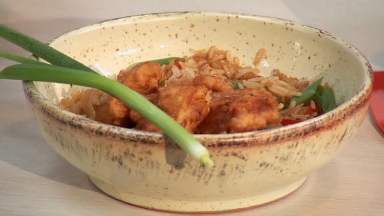 דג עם אורז מוכן