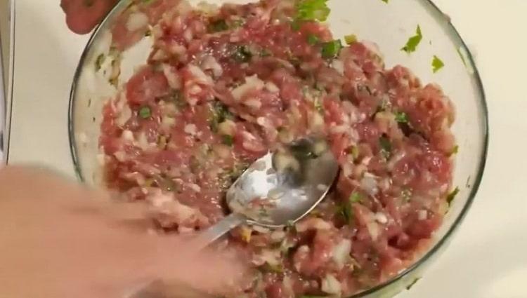 Umplut pentru rețetă khinkali pas cu pas cu fotografie