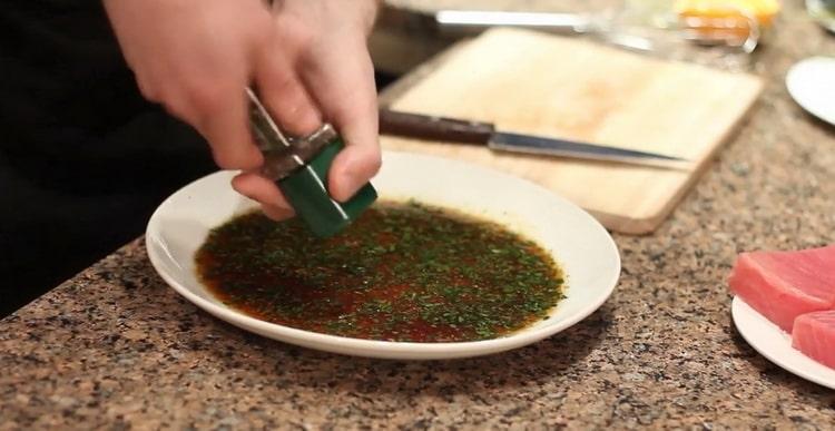 Para cocinar atún, cocina especias