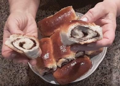 Gătit chifle delicioase cu ciocolată conform unei rețete pas cu pas cu o fotografie.