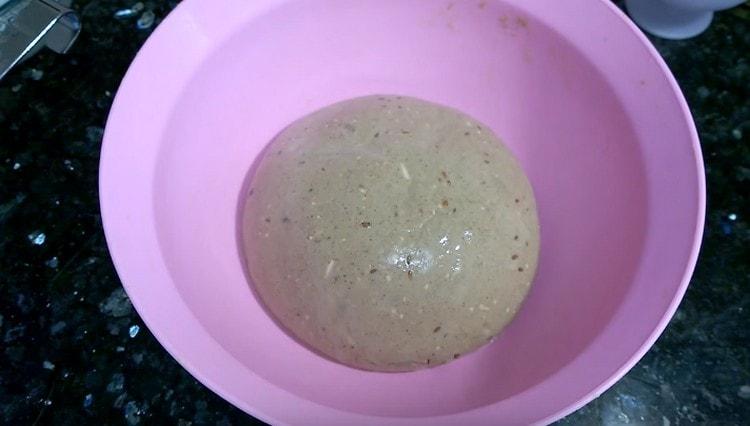 אנו מערבבים את הזרעים לבצק.