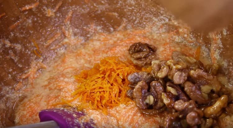 Add nuts to the dough.