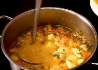 Sopa de filete de abadejo con verduras - receta de dieta