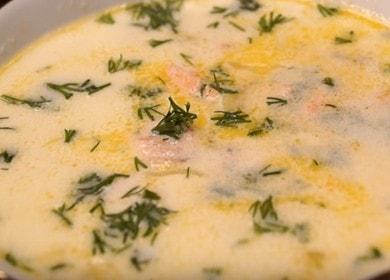 Wir bereiten eine köstliche cremige Lachssuppe nach einem Schritt-für-Schritt-Rezept mit Foto zu.