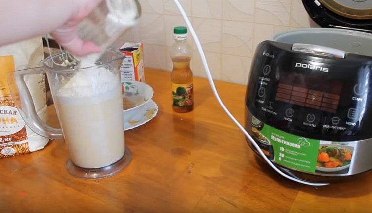 Přidejte sklenici mouky.