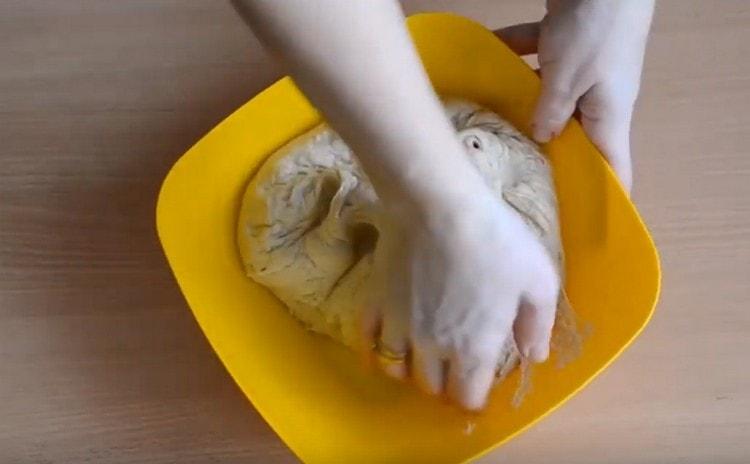 Когато тестото втаса, трябва да го омесите.