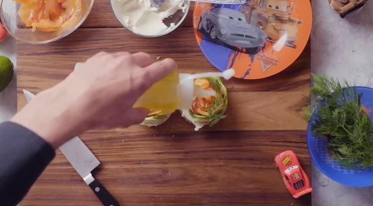 Bruschetta s lososem krok za krokem recept s fotografií