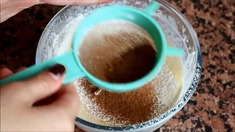 За направата на тарталет. добавете какао