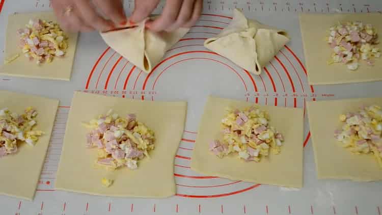 За да направите пликове, затворете пълнежа