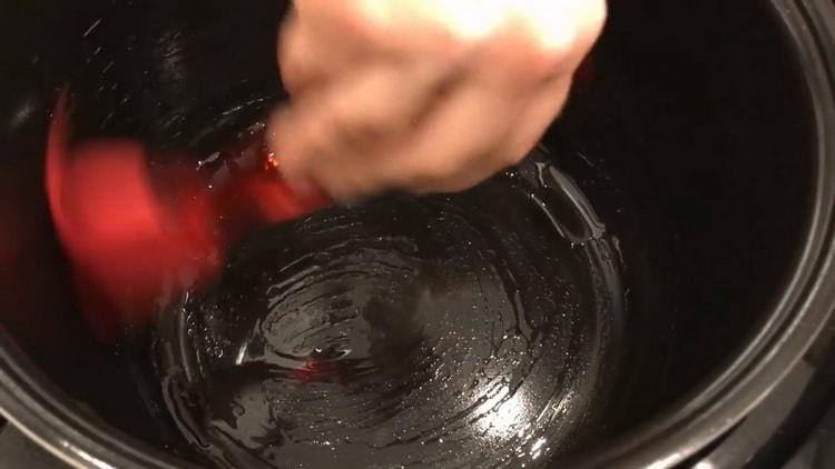 Smør formen for at fremstille majsbrød