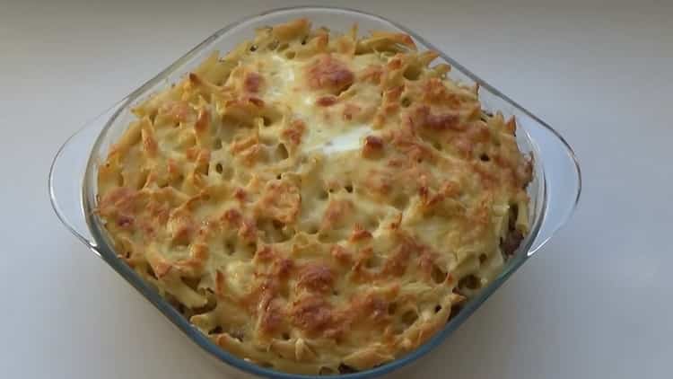 pasta amb carn al forn a punt