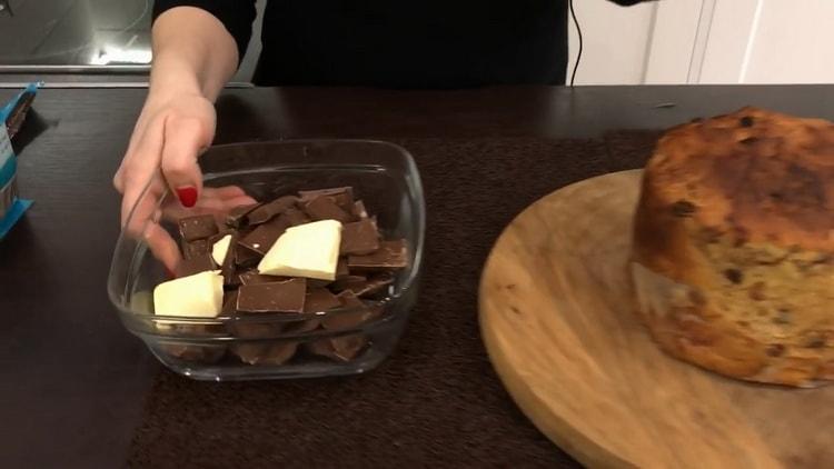 Para fazer o esmalte, derreta o chocolate