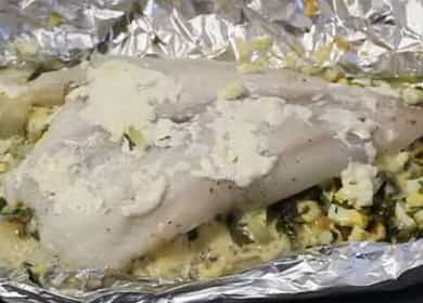 Linguagem do mar no forno de acordo com uma receita passo a passo com foto