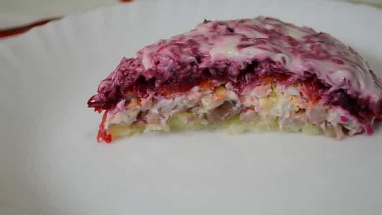 Hering sub o haină de blană conform unei rețete pas cu pas cu o fotografie