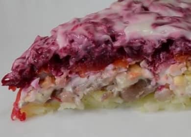 הרינג מתחת למעיל פרווה לפי מתכון שלב אחר שלב עם תמונה