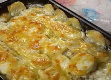 Bacalhau no forno com batatas e natas