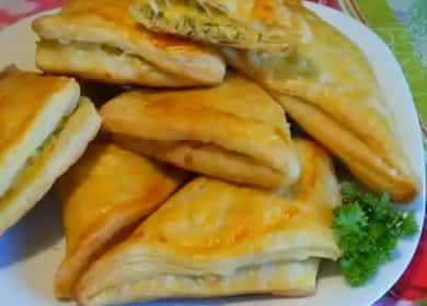 Gătirea Khachapuri cu brânză de patiserie Puff
