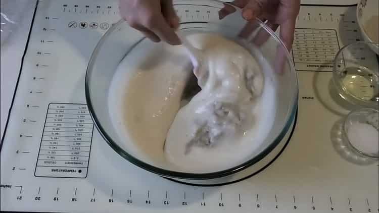 Para fazer pão de centeio, misture dois pares