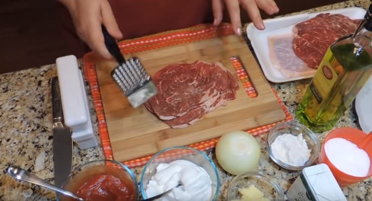 Nous avons battu la viande.