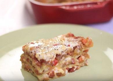 Lasagna vegetariana apetisanta: ne pregatim conform retetei pas cu pas cu o fotografie.